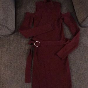 Maroon sweater dress